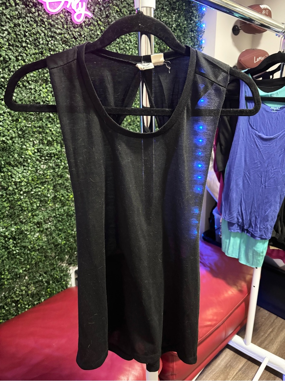 Lagaci Black Sleeveless Tank Top
